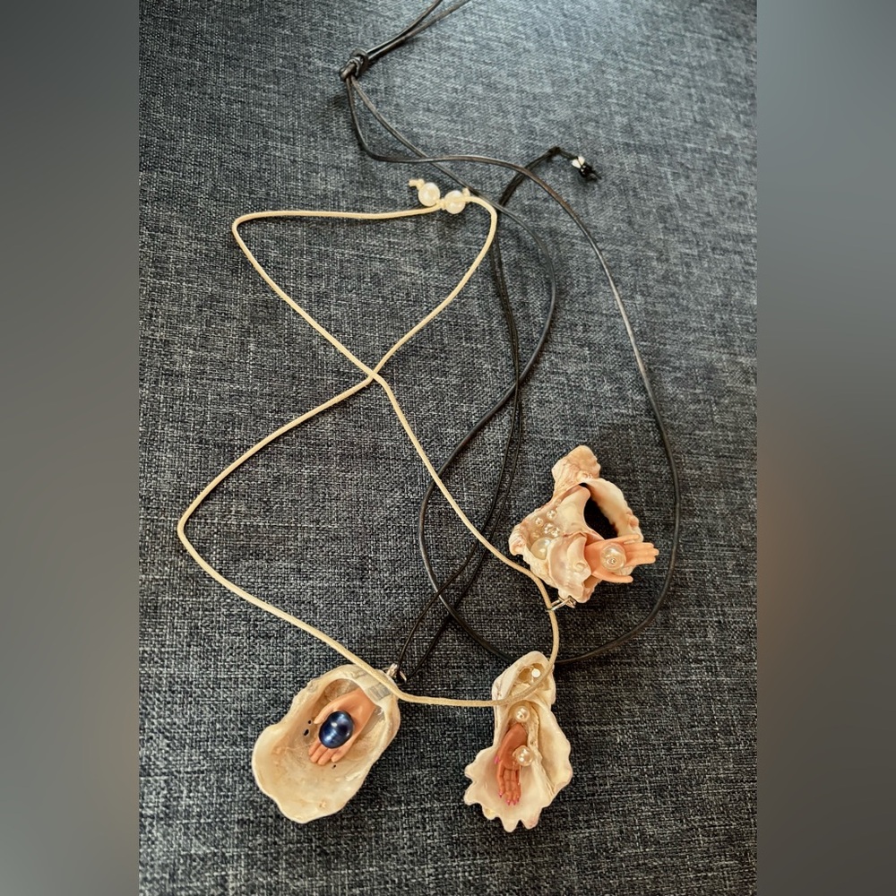 Shell Pendants with Unique Pearl Accents